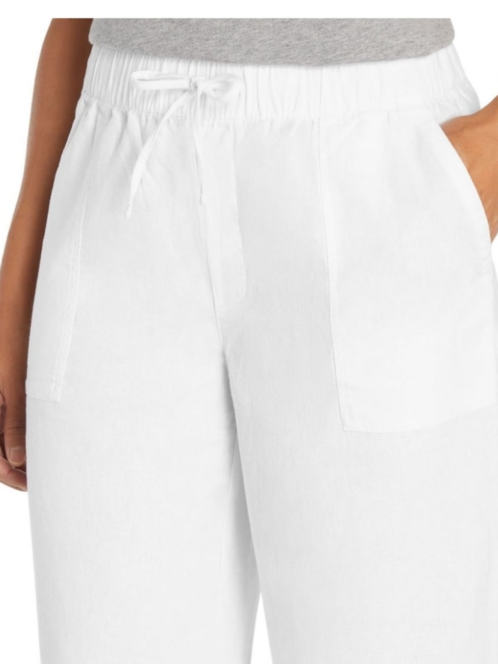GAP White Elastic Waist Wide-Leg Pants - Picture 5 of 5